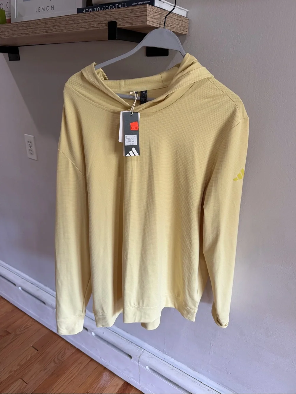 adidas Men’s Pale Yellow Crewneck Hoodie